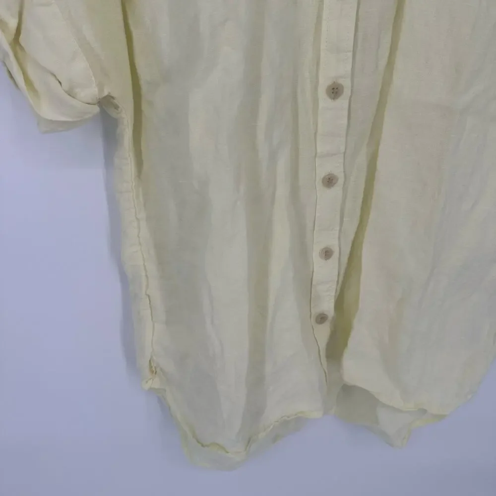 J. Crew Relaxed-fit short-sleeve Baird McNutt Irish linen shirt Butter Yellow M